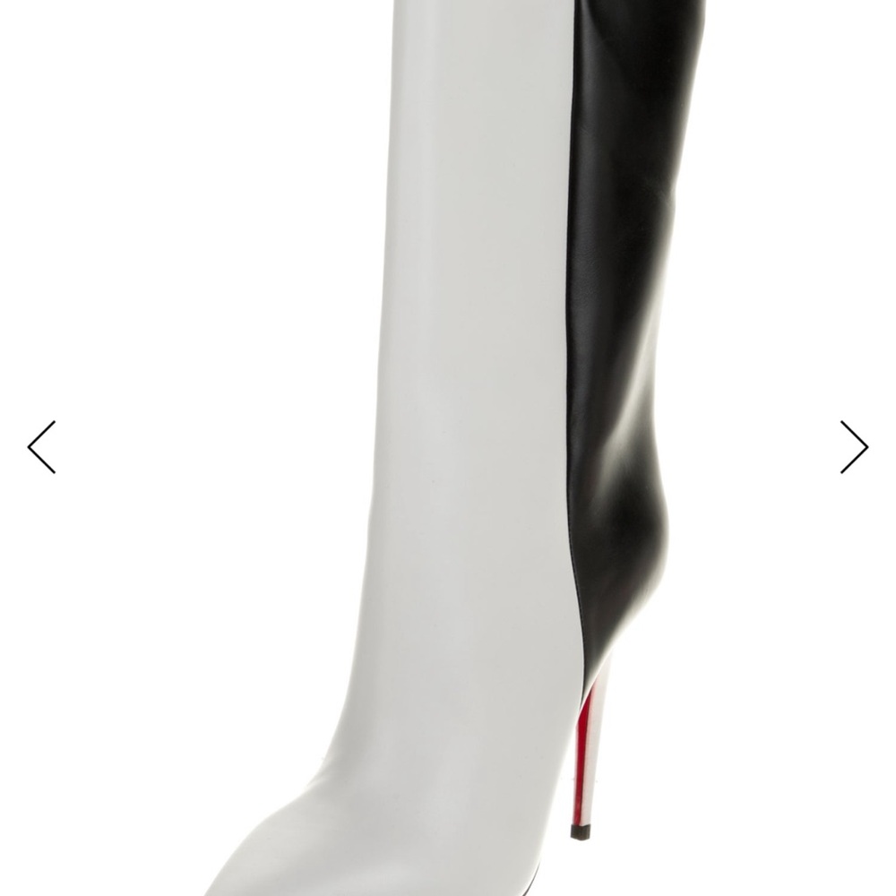 Christian Louboutin Black and White Two-Tone Stiletto Boot